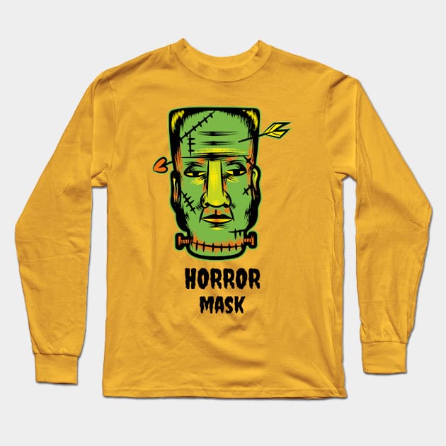 Halloween Mask, Horror Mask, Horror T-Shirt, Horror film, Halloween costume Short. Long Sleeve T-Shirt by jamalelnajjar